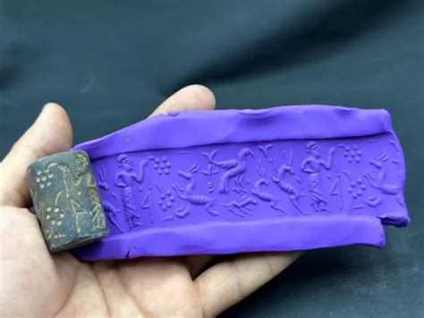 ANCIENT NEAR EASTERN Sumerian Civilization Cylinder Seal Stone Stamp $170.00 - PicClick