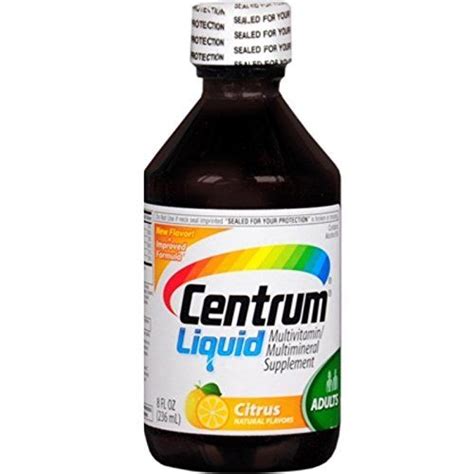 Centrum Adults Multivitamin and Multimineral Supplement Citrus Flavor Liquid 8 Fluid Ounce by ...
