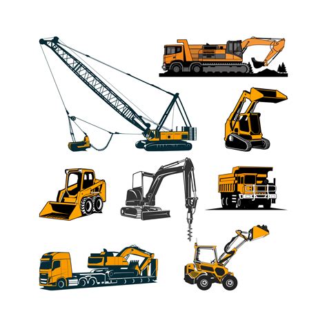 collection of images of heavy equipment vehicles set 3586577 Vector Art at Vecteezy