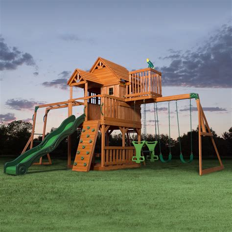 Backyard Discovery Skyfort All Cedar Swing Set & Reviews | Wayfair