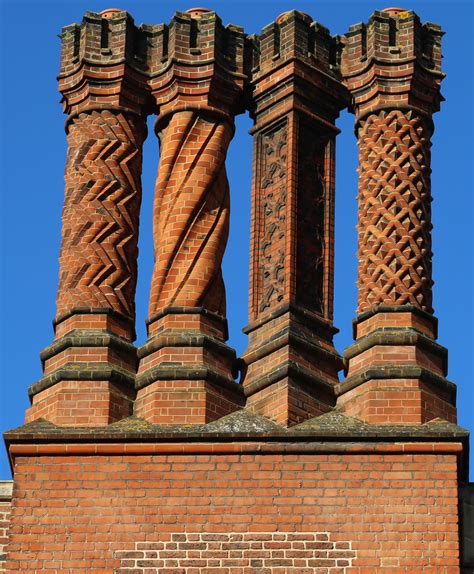 Tudor Chimneys at Hampton Court Palace [OC][2628x3184] : ArchitecturePorn