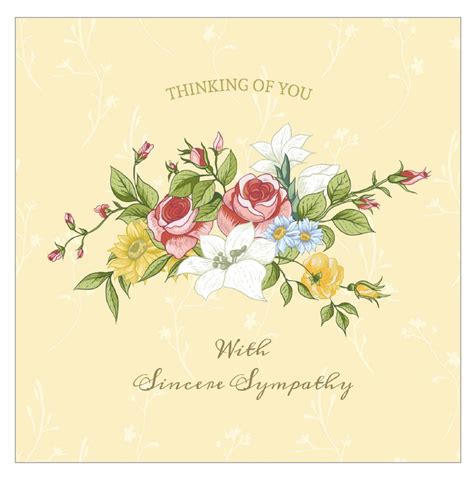 A sympathy card with a bouquet of flowers on it. Sympathy Thank You Notes, Sympathy Card ...