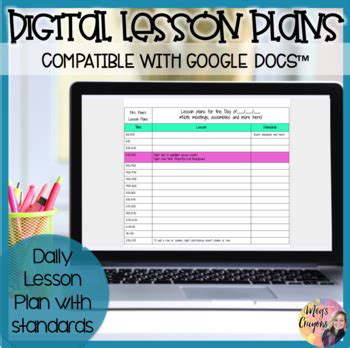 Google Doc-Daily Lesson Plan Template by Meg's Crayons | TpT