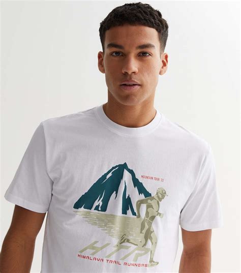 Only & Sons White Himalaya Mountain Tour Logo T-Shirt | New Look