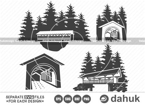 Covered Bridge SVG Covered Bridge Clipart Vector | Etsy