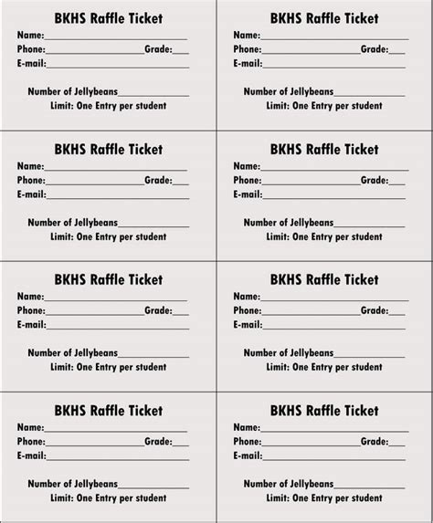 Raffle Tickets Free Printable - Printable Blank World