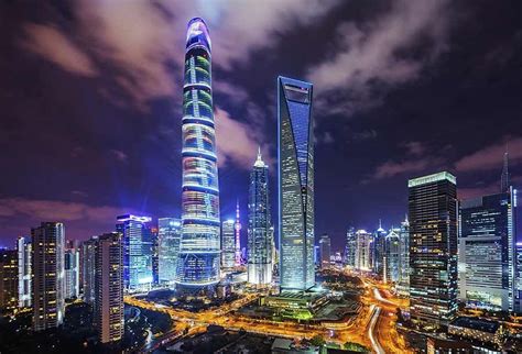 Captivating Night View of Shanghai Tower