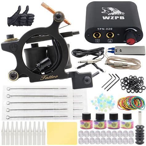 Buy Complete Tattoo Kit - WZPB Tattoo Machine Kit 1 Pro Tattoo Coils ...