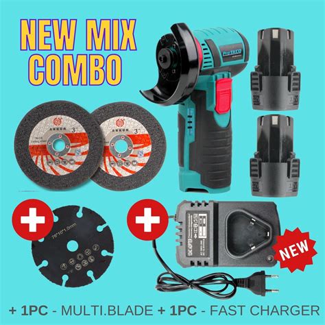 THEMACHINERY PROEKCO / FOX 12V 80mm 3" Mini Grinder Set Cordless ...