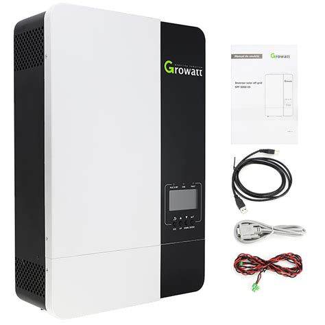 Growatt 5000W Solar Inverter Pure Sine Wave 48Vdc to 220Vac, Off-Grid Power Inverter Charger ...