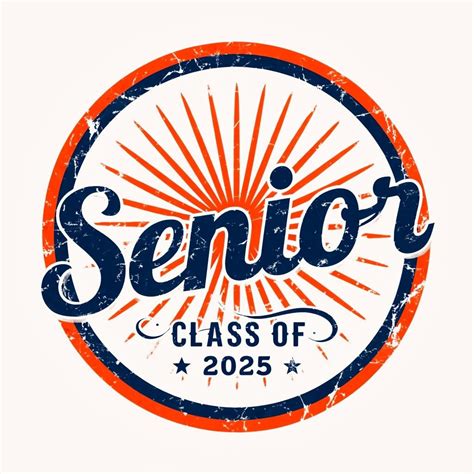 Vintage Senior Class 2025 Logo with Sunburst Design - Playground