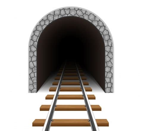 Premium Vector | Railway tunnel vector illustration | Train decor ...