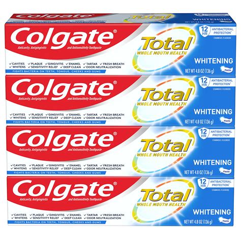 Buy Colgate Total Teeth Whitening Toothpaste, 10 Benefits Including Sensitivity ,Whitening Mint ...