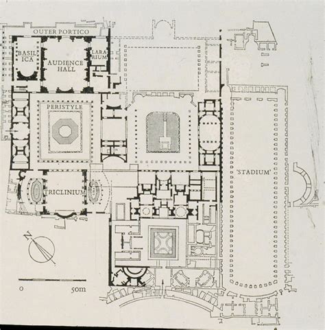 Plan, Flavian Palace (domus Augustana). Rome | Ancient rome map, Roman architecture, Rome location