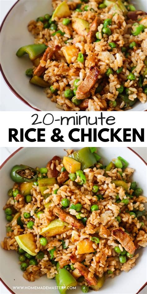 Healthy Rice And Chicken Dinner Skillet - Homemade Mastery | Recipe | Chicken and rice dishes ...