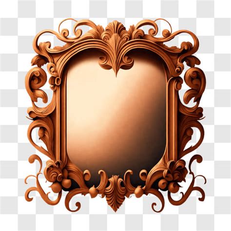 Download Ornate Heart-Shaped Wooden Photo Frame PNG Online - Creative Fabrica