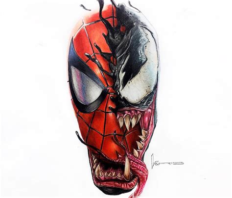 Spiderman How To Draw Venom - Venom Spiderman Spider Man Vs Drawing ...