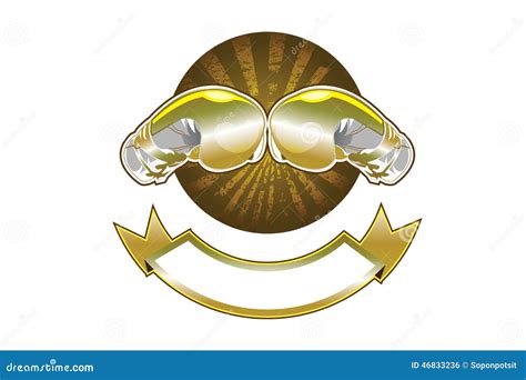 Golden Boxing Gloves Banner Stock Vector - Image: 46833236