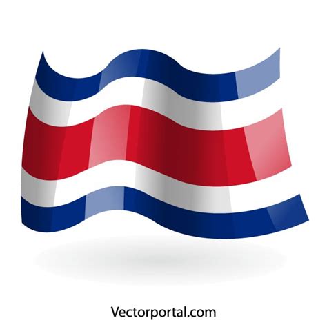 Bandera de Costa Rica imagen Royalty Free Stock SVG Vector