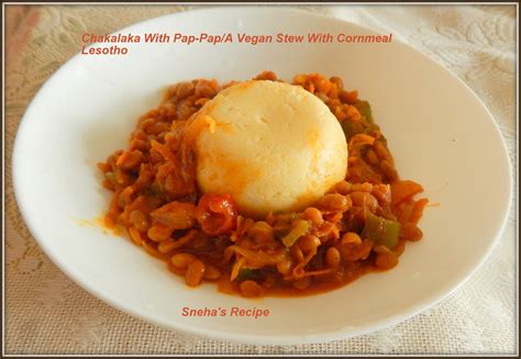 Chakalaka With Pap-Pap/A Vegan & Gluten Free Stew With Cornmeal#EattheWorld - Sneha's Recipe