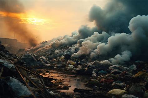 Fire in a garbage dump stock image. Image of rubbish - 300344531