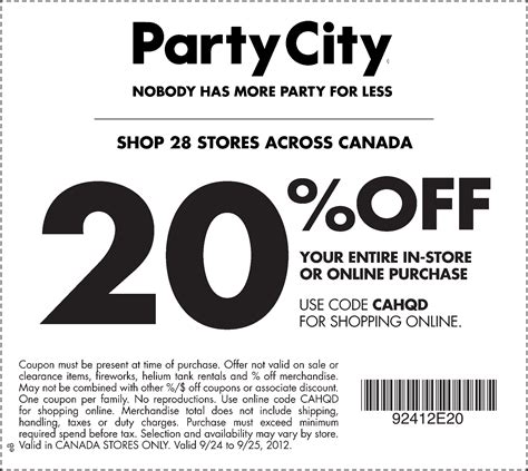 Party City Printable Coupon | Party city, Party stores, Online party store