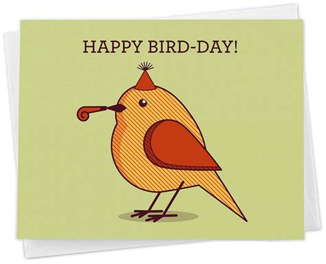 Amazon.com: Cute Bird Birthday Greeting Card - "Happy Bird-Day" : Handmade Products