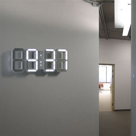 Digital LED Clock // White + White - Kibardindesign - Touch of Modern