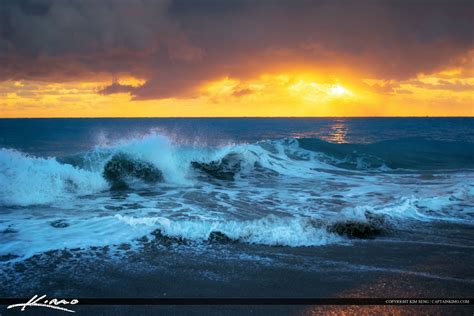 Breaking Wave at Sunrise Ocean Reef Riviera Beach