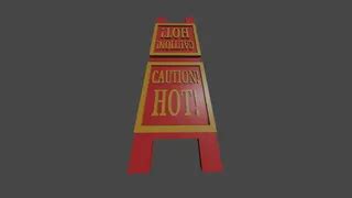 caution hot sign by isameme | Download free STL model | Printables.com