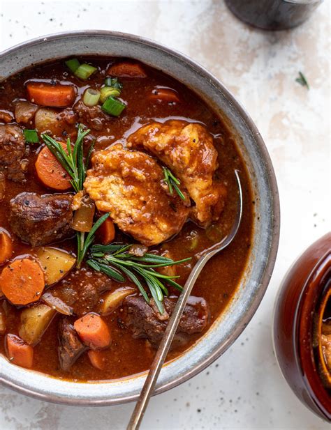 Irish Beef Stew - Irish Stout Beef Stew with Herb Dumplings