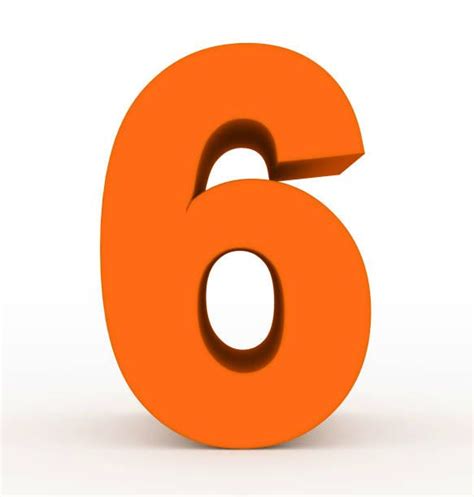 an orange number six is shown on a white background