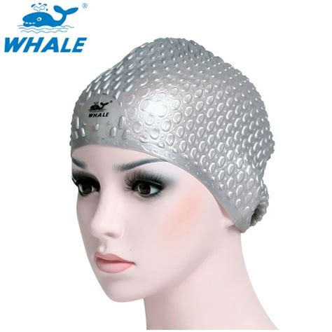 Silicone Waterproof 3D Swimming Caps Long Hair Swimming Hat Cover Ear Bone Pool Swim cap for Men ...