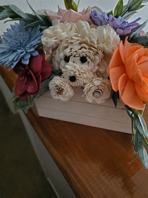 Puppy Flower Bouquet Dog lover birthday gift Loss of pet | Etsy