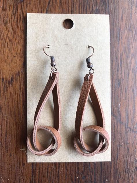 Faux Leather Knotted Earrings - Etsy | Diy leather earrings, Handmade leather jewelry, Leather ...