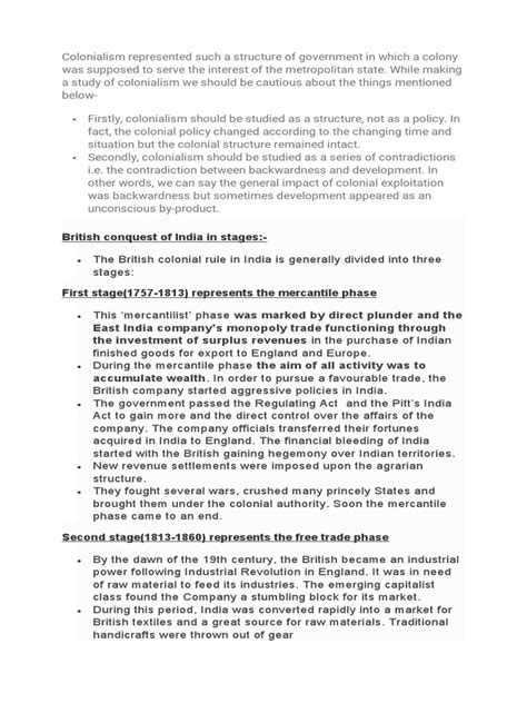 Stages of Colonialism | PDF | Mercantilism | Colonialism