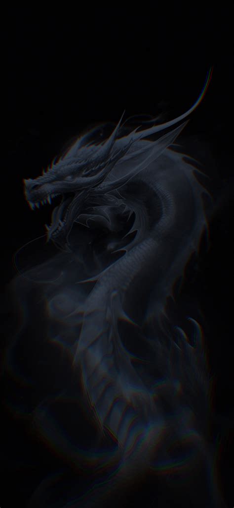 Japanese Ghost Dragon Black Wallpaper - Cool Dragon Wallpaper