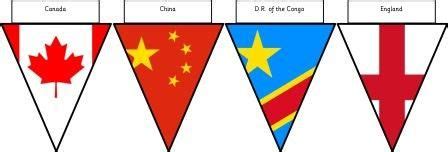 Free Printable Flags of the World Bunting for display. | Banderas del mundo, Decoración mundial ...