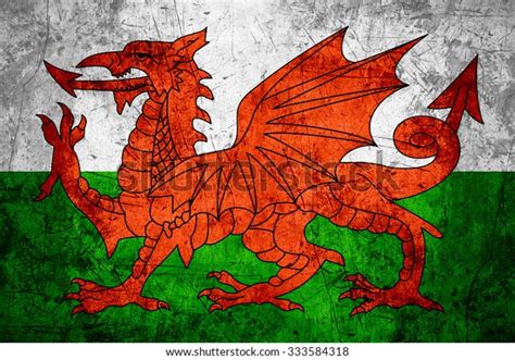 Flag Wales Welsh Banner On Rough Stock Photo (Edit Now) 333584318