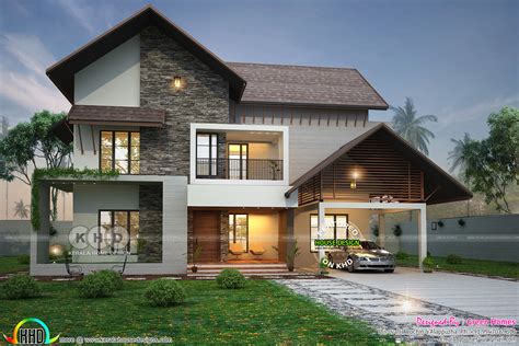 2900 square feet 4 BHK sloped roof house - Kerala Home Design and Floor ...