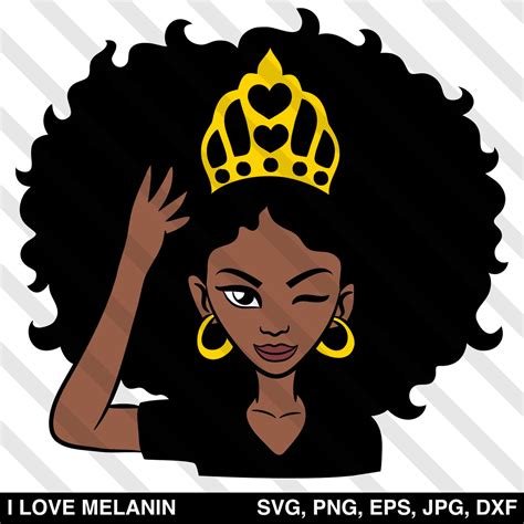 Black Queen Crown Woman SVG – I Love Melanin