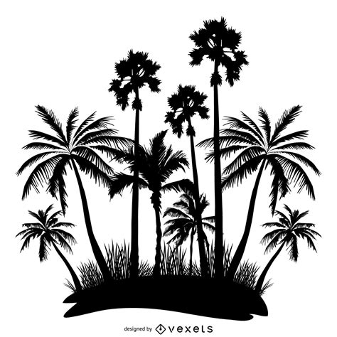 Palm trees silhouette - Vector download