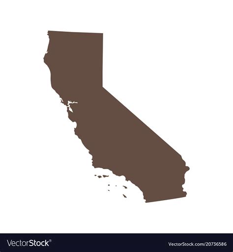 Map of the us state of california Royalty Free Vector Image