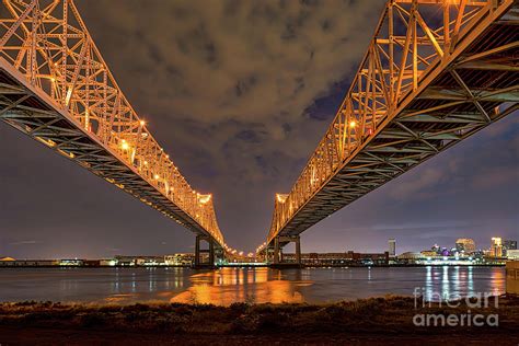 Mississippi River Bridges in New Orleans Photograph by Bee Creek ...