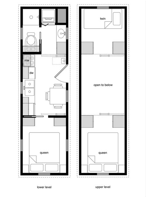 Tiny House Floor Plans with Lower Level Beds – TinyHouseDesign