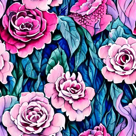 Art Nouveau Floral Watercolor Graphic · Creative Fabrica