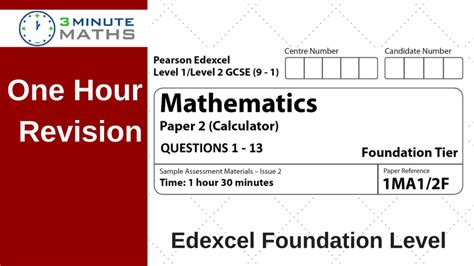 Edexcel GCSE Maths Foundation Past Paper 2 - with video solutions