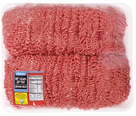 Wegmans 80% Lean Ground Beef, FAMILY PACK Ground Beef - 1 lb, Nutrition Information | Innit