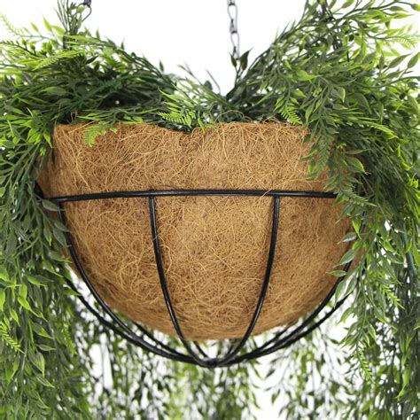 Hanging Mixed Green Fern Foliage Basket (135cm)