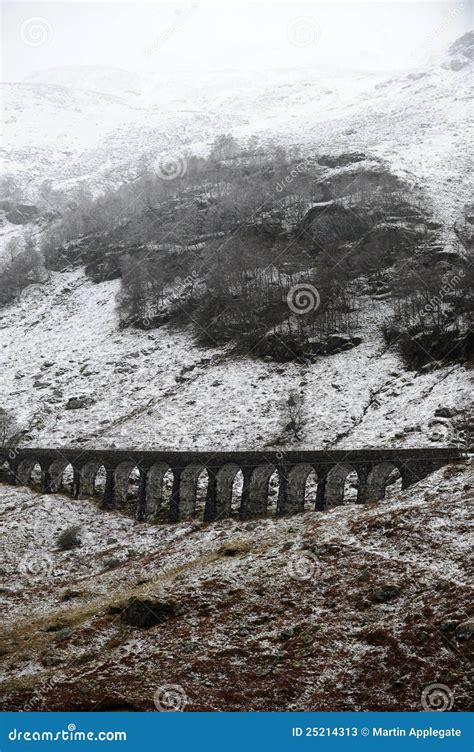 Railway viaduct in winter stock image. Image of landscape - 25214313